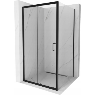 Mexen Apia výsuvná sprchová kabina 90 x 90 cm, průhledná, černá - 840-090-090-70-00