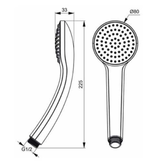 Ideal Standard B9400AA sprchová hlavice 1S - průměr 8cm