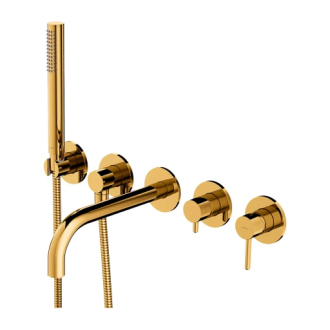 Omnires Y pět otvorová podomítková vanová baterie s dlouhou hubicí, zlatý lesk Y1237-1GL