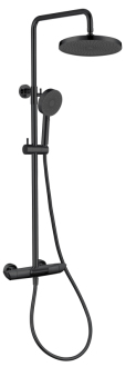 Sprchový systém SAT na stěnu s vanovým termostatem černá matná SATSSTVKC
