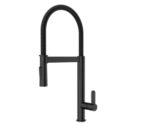 Dřezová baterie SAT s otočným ramínkem, 2 proudy matná černá SATBSD276C