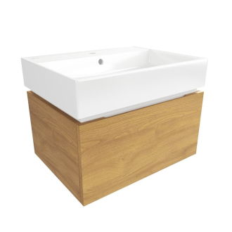 Koupelnová skříňka s umyvadlem SAT Feel 60x30x46 cm medový dub mat SATFEEL60DMU2