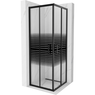 Mexen Rio čtvercový sprchový kout 70 x 70 cm, pruhy, černá - 860-070-070-70-20