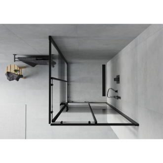 Mexen Rio čtvercová sprchová kabina 90 x 90 cm, pruhy, černá - 860-090-090-70-20