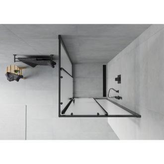 Mexen Rio čtvercový sprchový kout 80 x 80 cm, mráz, černá - 860-080-080-70-30