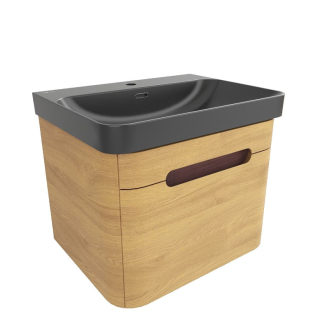 Koupelnová skříňka s umyvadlem SAT Fusion 57,5x43x45 cm dub medový mat SATFUSION60DMBKM