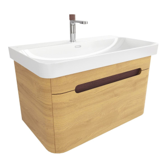 Koupelnová skříňka s umyvadlem SAT Fusion 77,5x43x45 cm dub medový mat SATFUSION80DMUBA