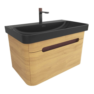 Koupelnová skříňka s umyvadlem SAT Fusion 77,5x43x45 cm dub medový mat SATFUSION80DMBKMBA