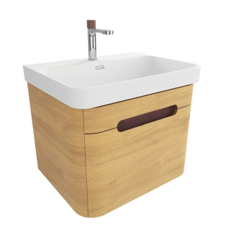 Koupelnová skříňka s umyvadlem SAT Fusion 57,5x43x45 cm dub medový mat SATFUSION60DMMWBA