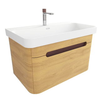 Koupelnová skříňka s umyvadlem SAT Fusion 77,5x43x45 cm dub medový mat SATFUSION80DMMWBA