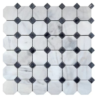 Kamenná mozaika Premium Mosaic Stone calacatta 30x30 cm leštěná STMOSOCTACA