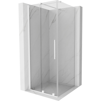 Mexen Velar výsuvná sprchová kabina 90 x 90 cm, průhledná, bílá - 871-090-090-01-20
