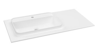 BRAHEA umyvadlo 101x51,5cm (70+30cm), levé, bílá mat BL101-70L