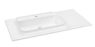 BRAHEA umyvadlo 101x51,5cm, (80+20cm) levé, bílá mat BL101-80L