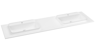 BRAHEA dvojumyvadlo 181x51,5cm (80+20+80cm), bílá mat BL181-80