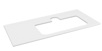 BRAHEA deska rockstone s otvorem 96,6x51,5cm, pravá, bílá mat BT097-0101-R 55305