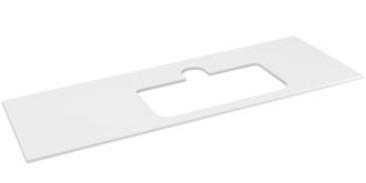 BRAHEA deska rockstone s otvorem 131,6x51,5cm, pravá, bílá mat BT132-0101-R 55308