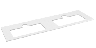 BRAHEA deska rockstone se 2 otvory 151,6x51,5cm, bílá mat BT152-0101 55311