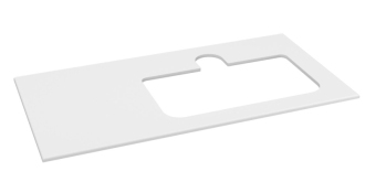 BRAHEA deska rockstone s otvorem 101x51,5cm , pravá, bílá mat BL101-0101-R-70 58656