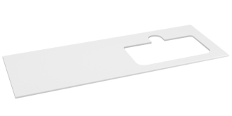 BRAHEA deska rockstone s otvorem 141x51,5cm (70+70cm), pravá, bílá mat BL141-0101-R 58662