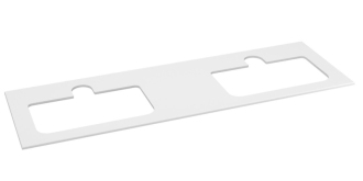 BRAHEA deska rockstone se 2 otvory 161x51,5cm (70+20+70cm), bílá mat BL161-0101-70 58663