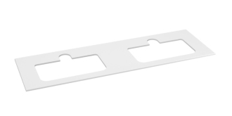 BRAHEA deska rockstone se 2 otvory 161x51,5cm (80+80cm), bílá mat BL161-0101-80 58664