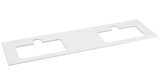 BRAHEA deska rockstone se 2 otvory 181x51,5cm (90+90cm), bílá mat BL181-0101-90 58667