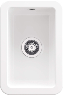 Deante LUMI jednodřez keramický bez odkapu, bílá, 304x457x203mm, s příslušenstvím ZCU_610A