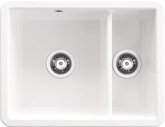 Deante LUMI dřez keramický 1,5-mísy bez odkapu, bílá, 430x557x220 mm, s přísluš. ZCU_6503