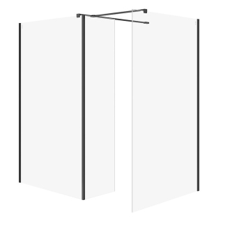 Cersanit Mille SET B805 Walk-In černý čiré sklo S601-192