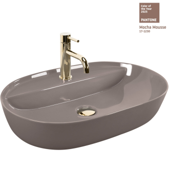 REA Aura 61 umyvadlo na desku, Beige Shiny  REA-U6381