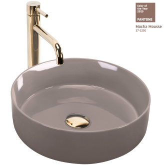 REA Sami umyvadlo na desku, beige shiny  REA-U6382