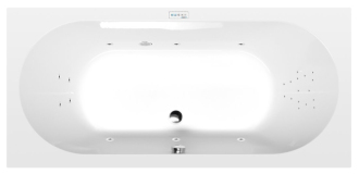 LEVANA hydromasážní vana, 170x80x39cm, Highline Hydro, chrom 56876