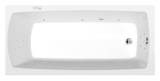 LILY hydromasážní vana, 150x70x39cm, Highline Hydro, chrom 57026