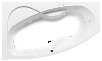 MAMBA L hydromasážní vana, 170x100x44cm, Highline Hydro, chrom 57068