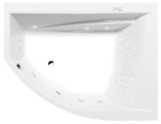 TANDEM R hydromasážní vana, 170x130x50cm, Highline Hydro, chrom 57224