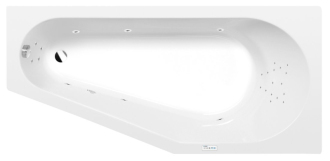 TIGRA R hydromasážní vana, 150x75x46cm, Highline Hydro, chrom 57248