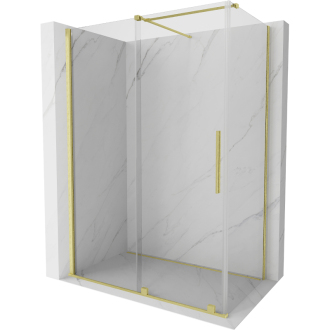 Mexen Velar výsuvný sprchový kout 160x80 cm, transparent, broušené zlato 871-160-080-01-55
