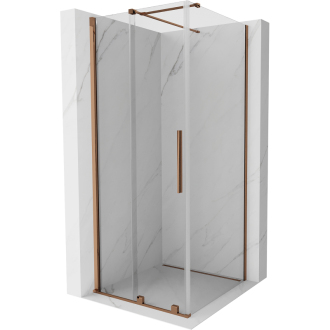 Mexen Velar výsuvný sprchový kout 90x90 cm, transparent, růžové zlato 871-090-090-01-60