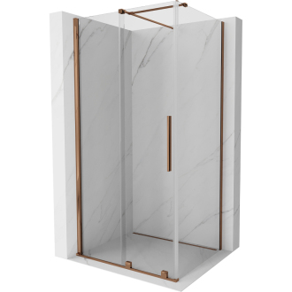 Mexen Velar výsuvný sprchový kout 130x100 cm, transparent, růžové zlato 871-130-100-01-60