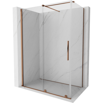 Mexen Velar výsuvný sprchový kout 160x90 cm, transparent, růžové zlato 871-160-090-01-60