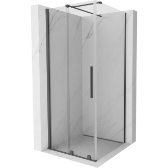 Mexen Velar sprchový kout 90x90 cm, průhledná, šedá kartáčovaná 871-090-090-01-66
