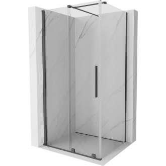 Mexen Velar sprchový kout 130x100 cm, průhledná, šedá kartáčovaná 871-130-100-01-66