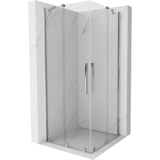 Mexen Velar Duo výsuvný sprchový kout 90 x 90 cm, transparentní, chrom - 871-090-090-02-01