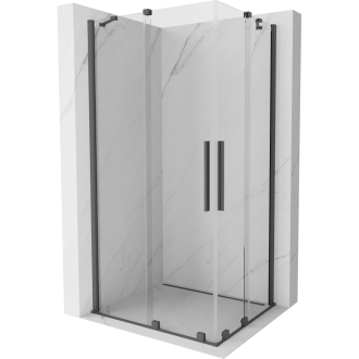 Mexen Velar Duo sprchový kout 90x80 cm, průhledná, šedá kartáčovaná 871-090-080-02-66