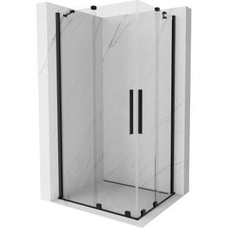 Mexen Velar Duo výsuvná sprchová kabina 90 x 80 cm, průhledná, černá - 871-090-080-02-70