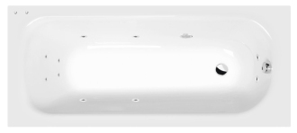 EBRO hydromasážní vana, 170x75x39cm, Active Hydro, chrom 56938