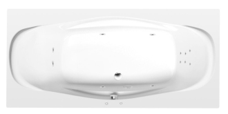 GARDA hydromasážní vana, 190x90x44cm, Attraction Hydro, chrom 56976