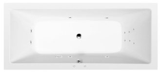 KRYSTA hydromasážní vana, 180x80x39cm, Attraction Hydro, chrom 56994