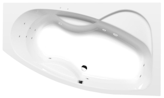 MAMBA R hydromasážní vana, 160x95x44cm, Attraction Hydro, chrom 57060